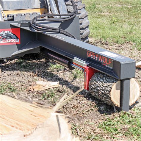 commercial log splitter skid steer|skid loader log splitter attachment.